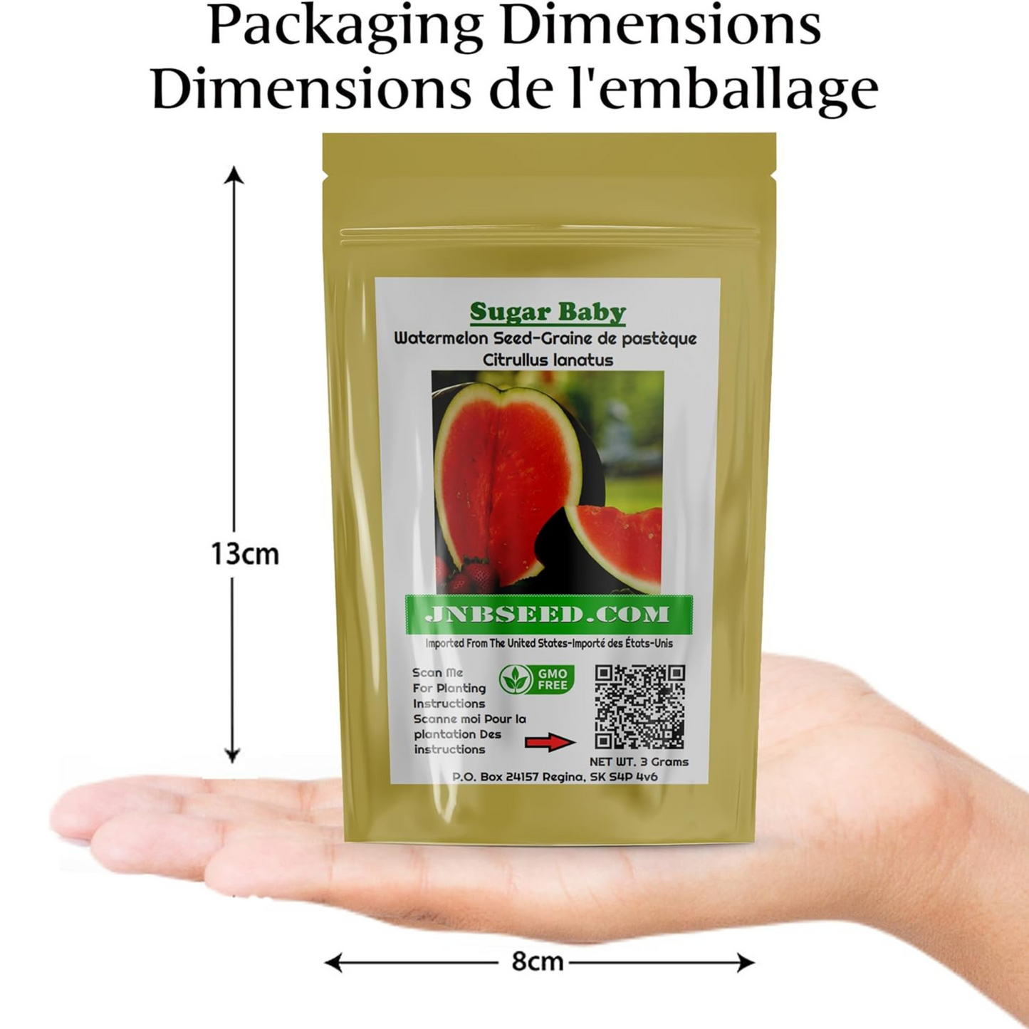 Grow your own mini watermelons with these seeds. Faites pousser vos propres mini pastèques avec ces graines.