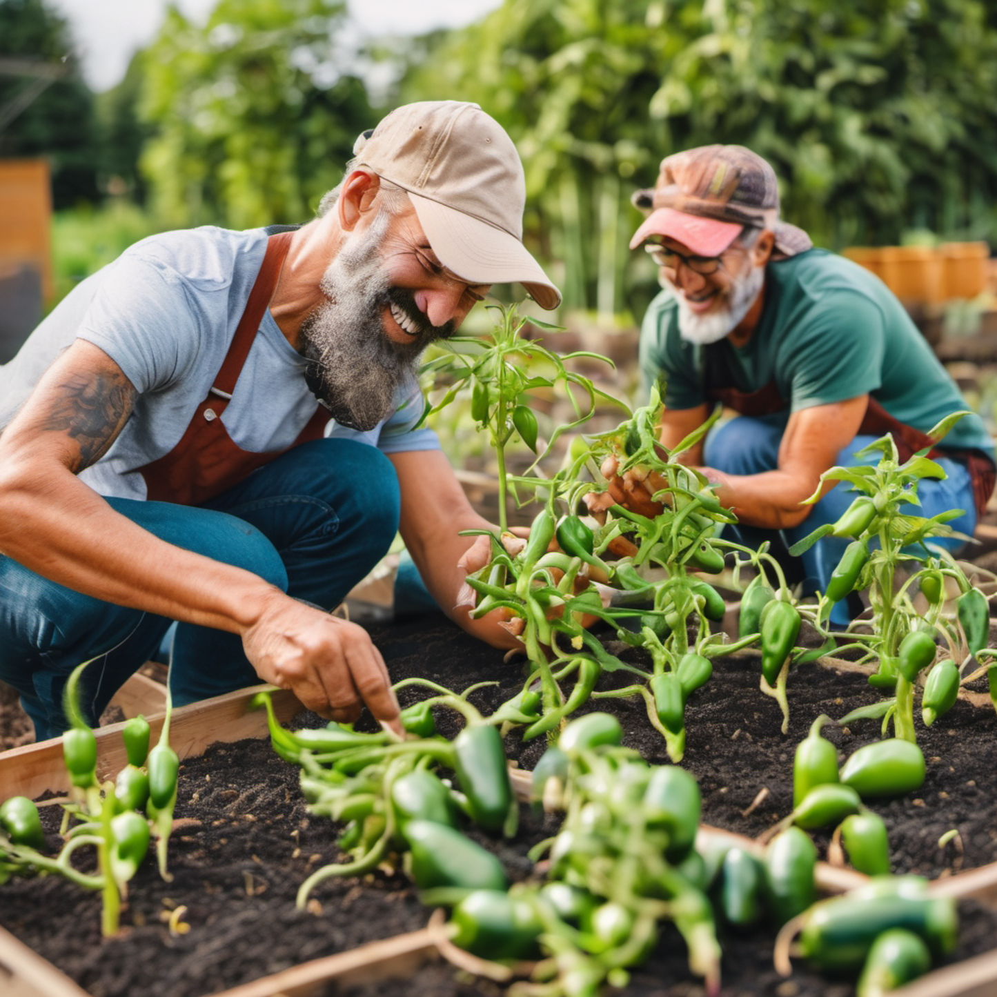 Jalapenos add a vibrant splash of color to your garden. Les jalapenos ajoutent une touche de couleur vibrante à votre jardin.