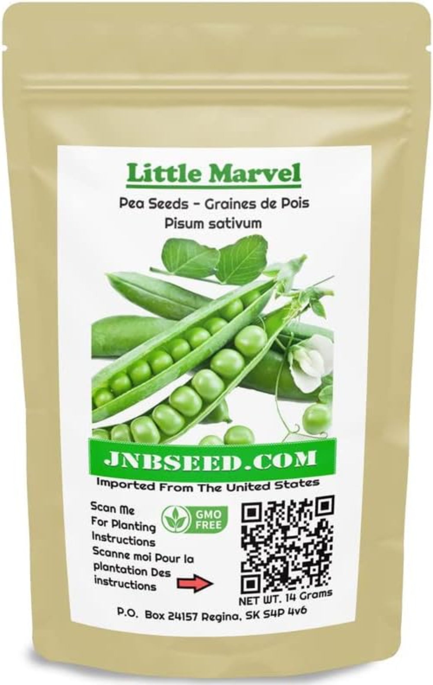 Packet of Little Marvel Pea Seeds Paquet de graines de pois Little Marvel