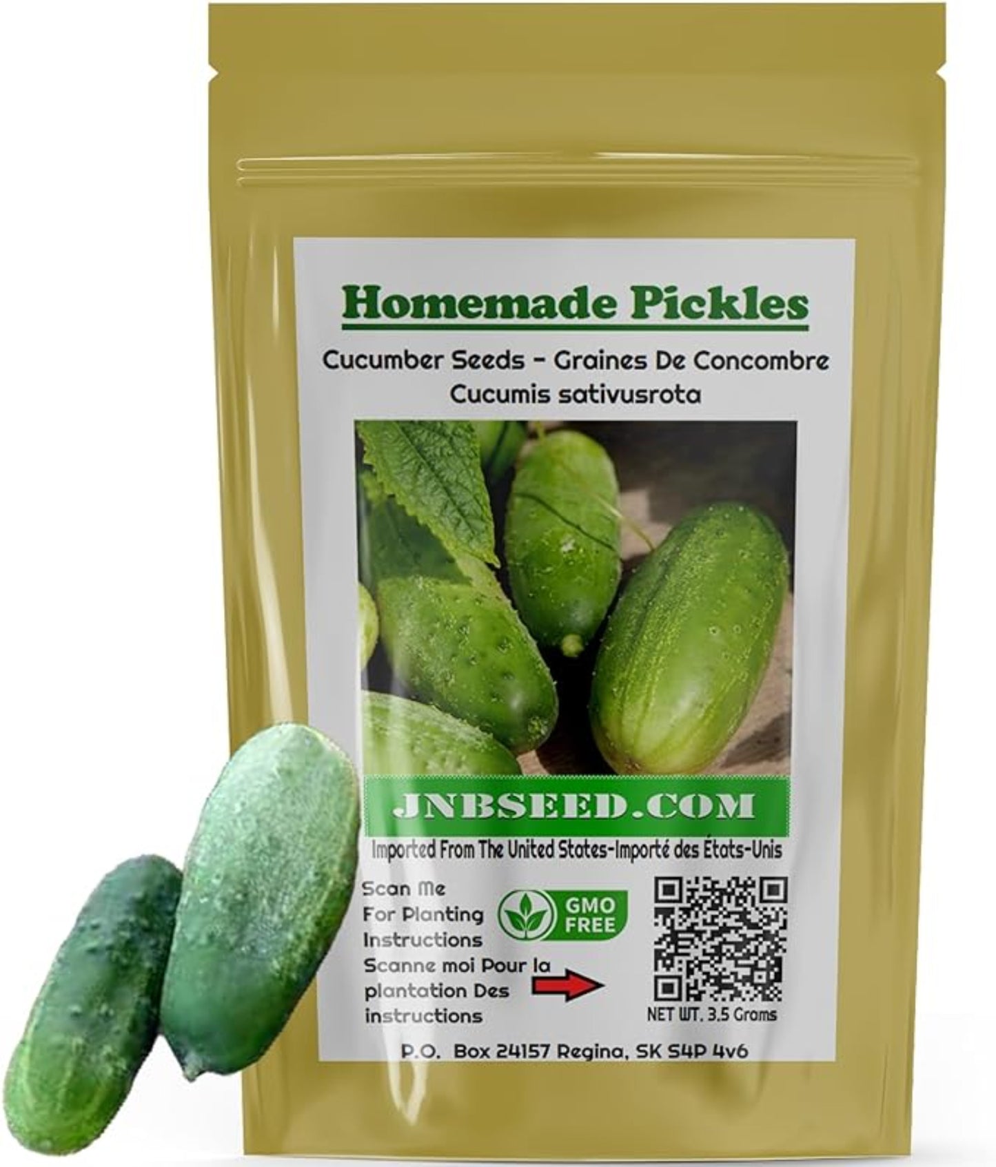 Packet of Homemade Pickles Cucumber Seeds Paquet de graines de concombre cornichons faits maison