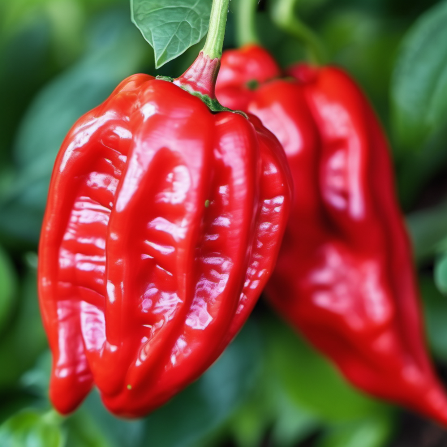 Close-up of textured Bhut Jolokia seeds Gros plan des graines texturées de Bhut Jolokia