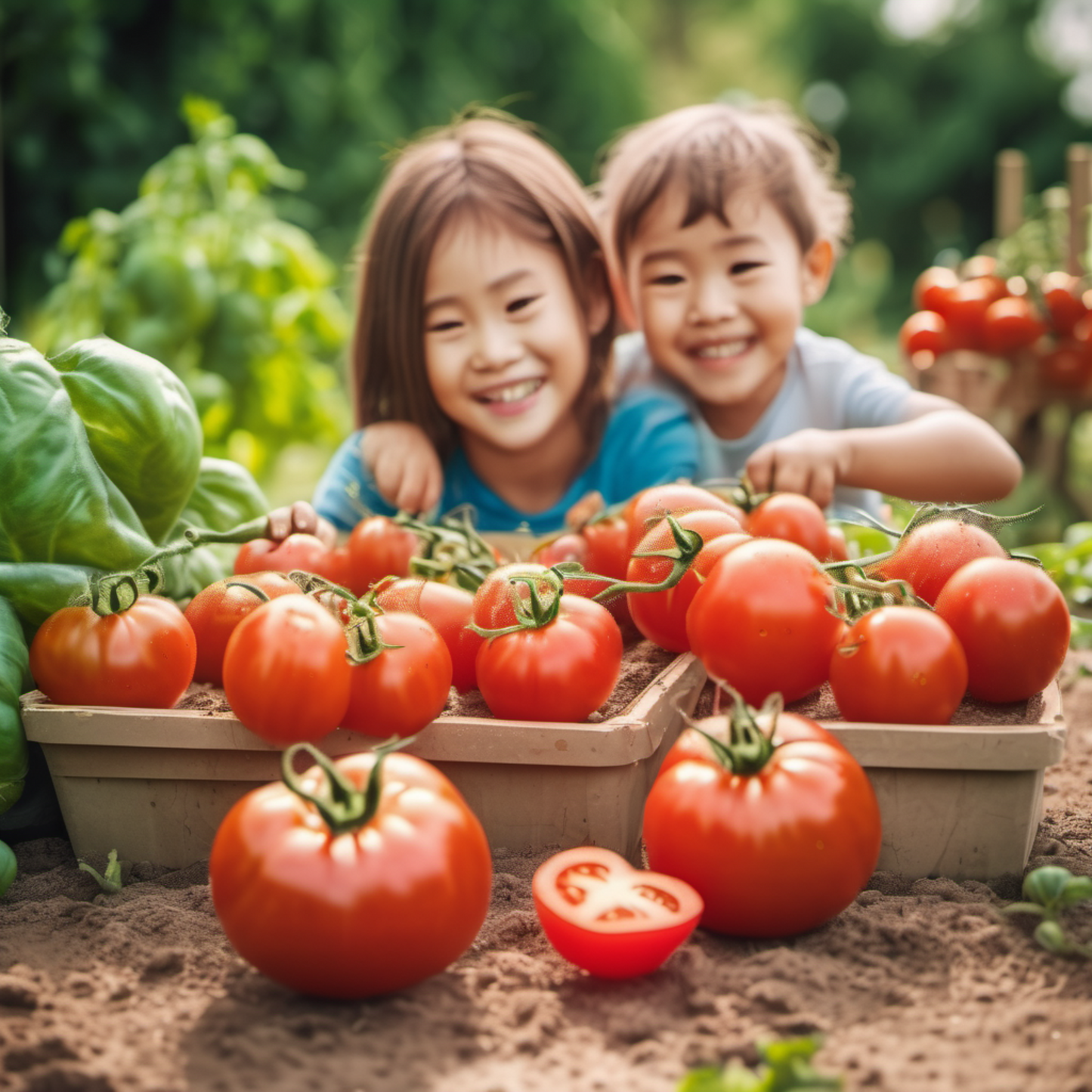 Freshly picked Oxheart tomatoes Tomates Oxheart fraîchement cueillies