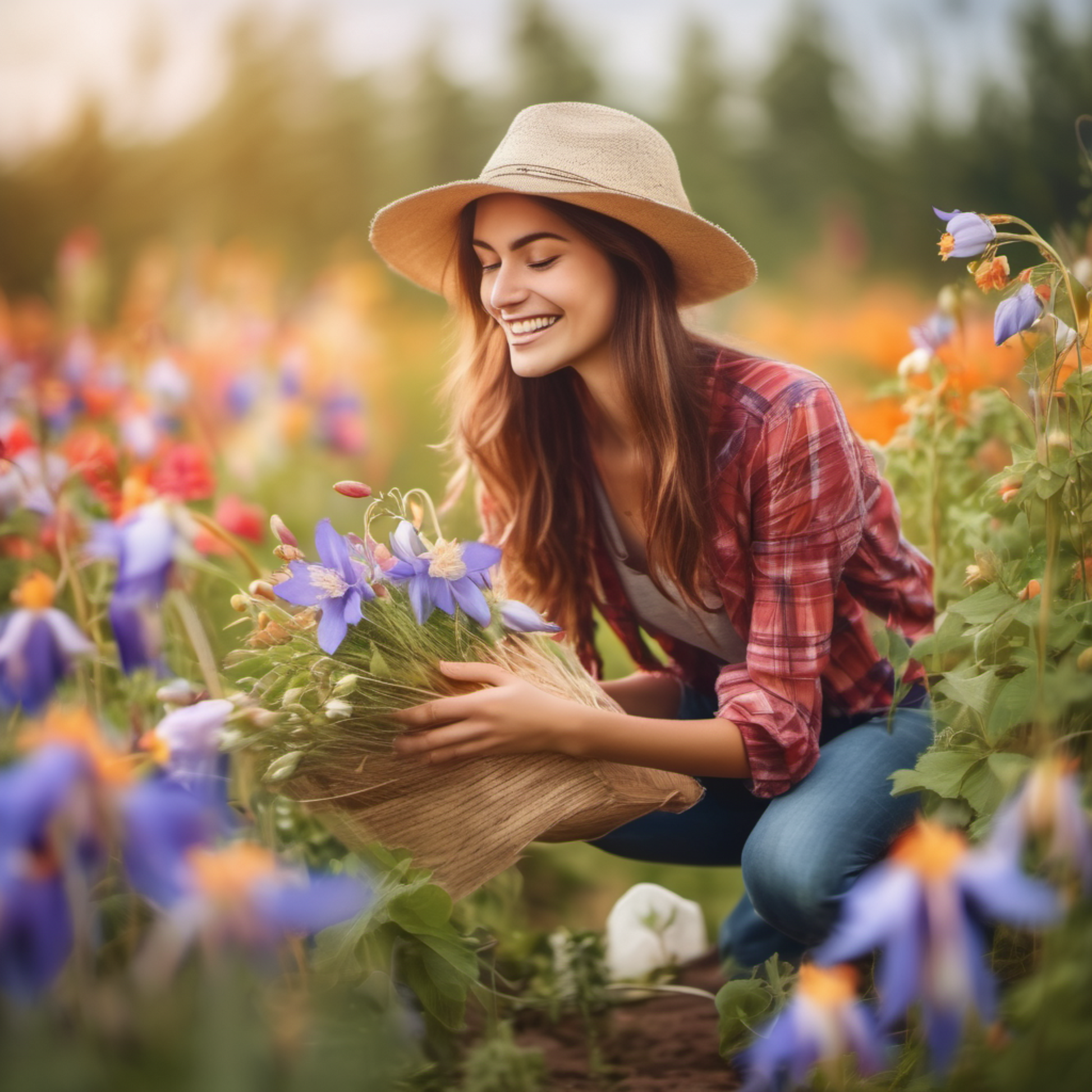 Garden filled with diverse colored flowers. Jardin rempli de fleurs de diverses couleurs.