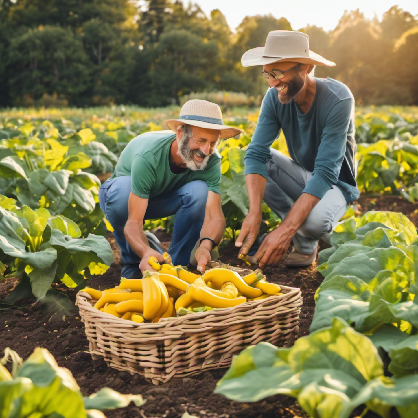 Delicious and vibrant yellow Early Golden Summer Crookneck squash Courge Crookneck jaune vif et jaune vif Early Golden Summer