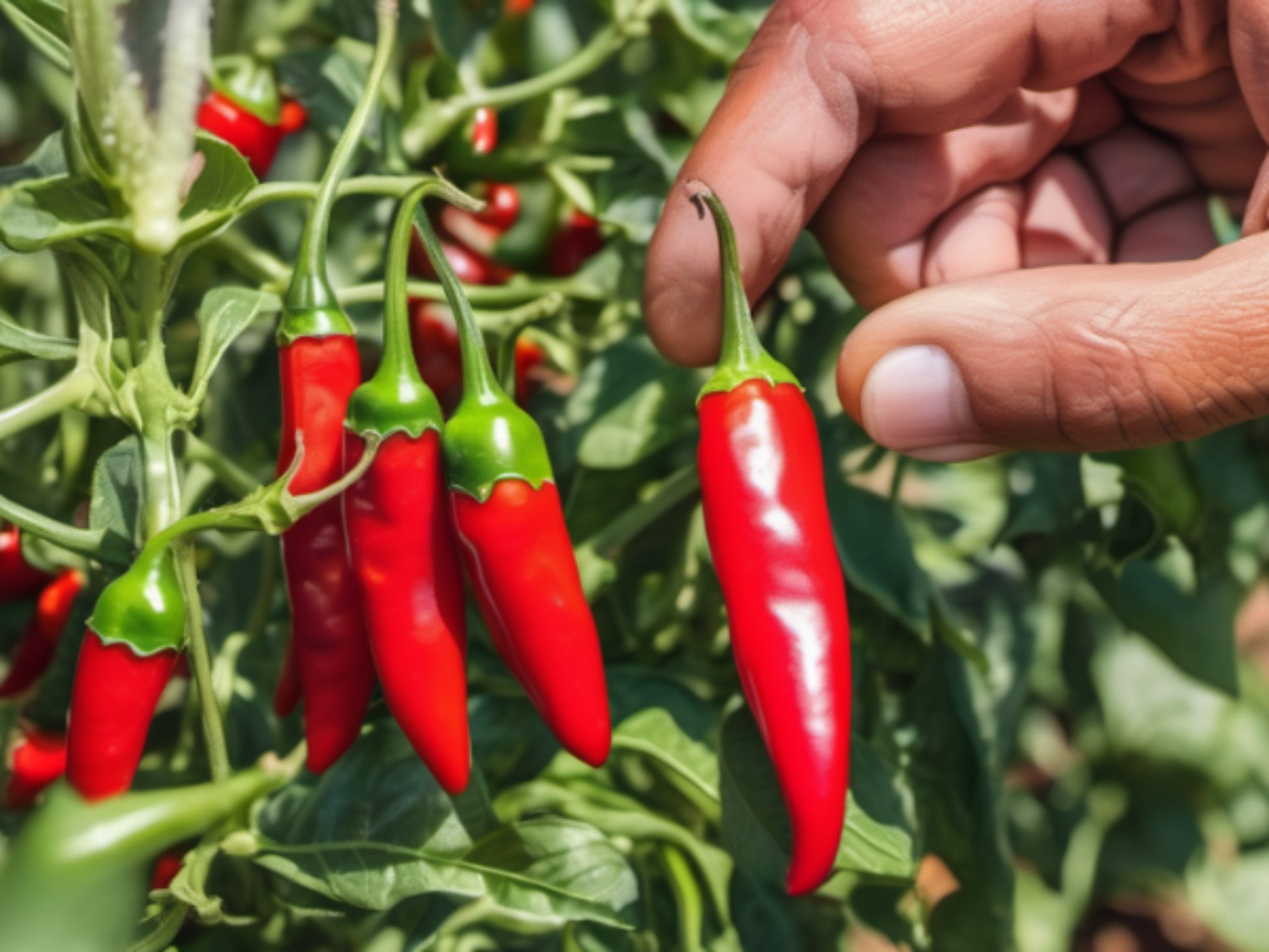 Fresno Hot Pepper for harvest Piment fort de Fresno pour la récolte
