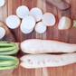 Long white Japanese radish - Minowase variety Radis japonais long blanc - Variété Minowase