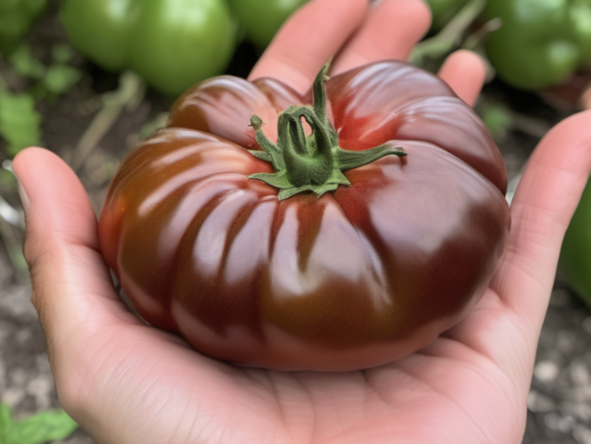 fresh harvested cherokee tomato tomate cherokee fraîchement récoltée