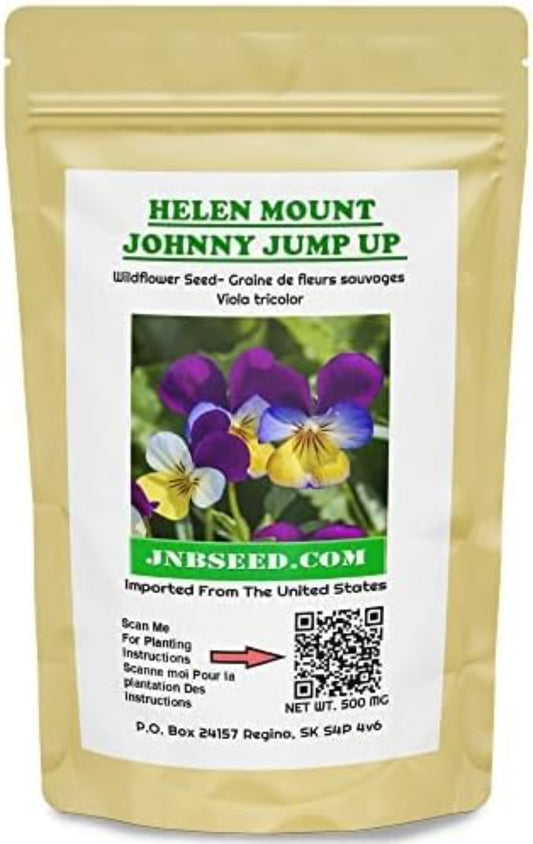 Packet of Helen Mount Johnny Jump Up seeds Sachet de graines Helen Mount Johnny Jump Up