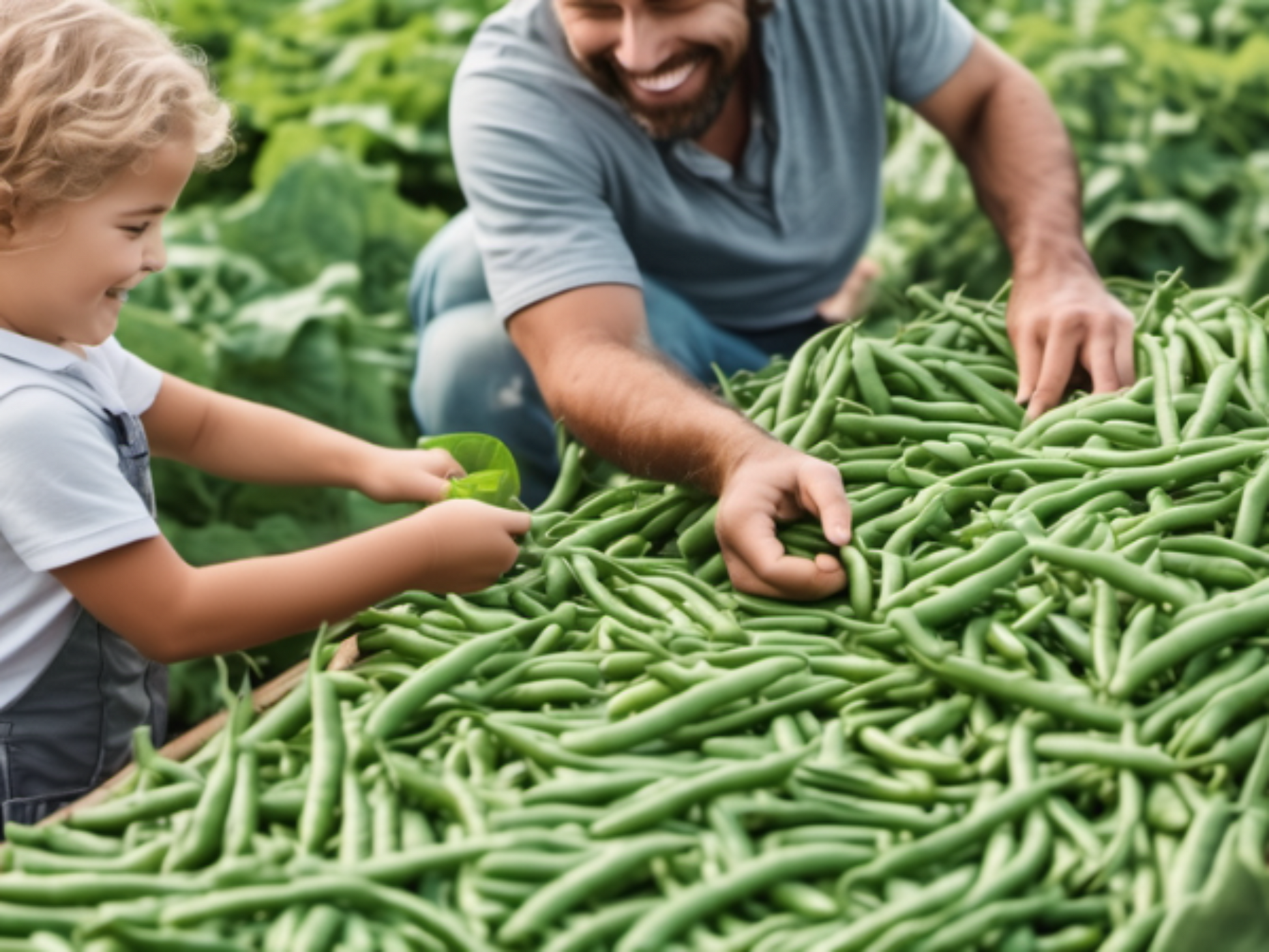 Freshly picked Greencrop beans Haricots Greencrop fraîchement cueillis