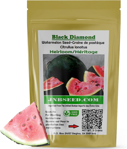 Black Diamond Watermelon Seed pack ideal for canada planting Pack de graines de pastèque Black Diamond idéal pour la plantation au Canada