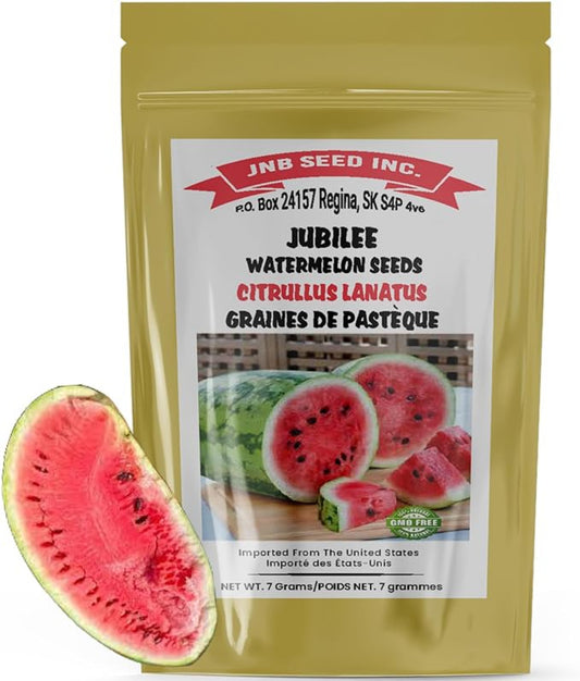 High-quality Jubilee watermelon seeds in a packet Graines de pastèque Jubilee de haute qualité en sachet