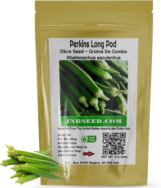 Fresh Perkins Long Pod okra packet Sachet de gombo Perkins Long Pod frais