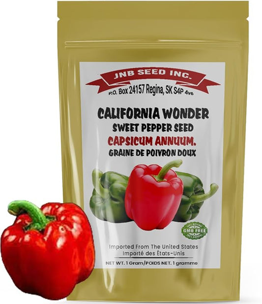 Packet of California Wonder pepper seeds Packet de graines de poivre de California Wonder