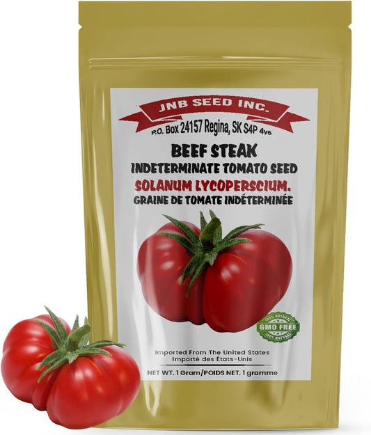Beefsteak Indeterminate Tomato Seeds pack for Canada Pack de graines de tomates indéterminées Beefsteak pour le Canada