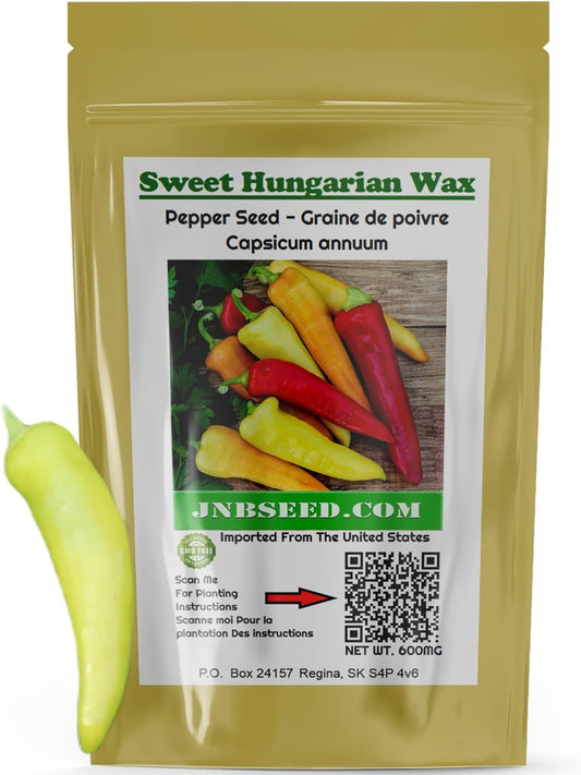 Hungarian Wax Pepper Seeds - Grow Sweet Varieties at Home Graines de poivre de cire hongrois - Cultivez des variétés sucrées 