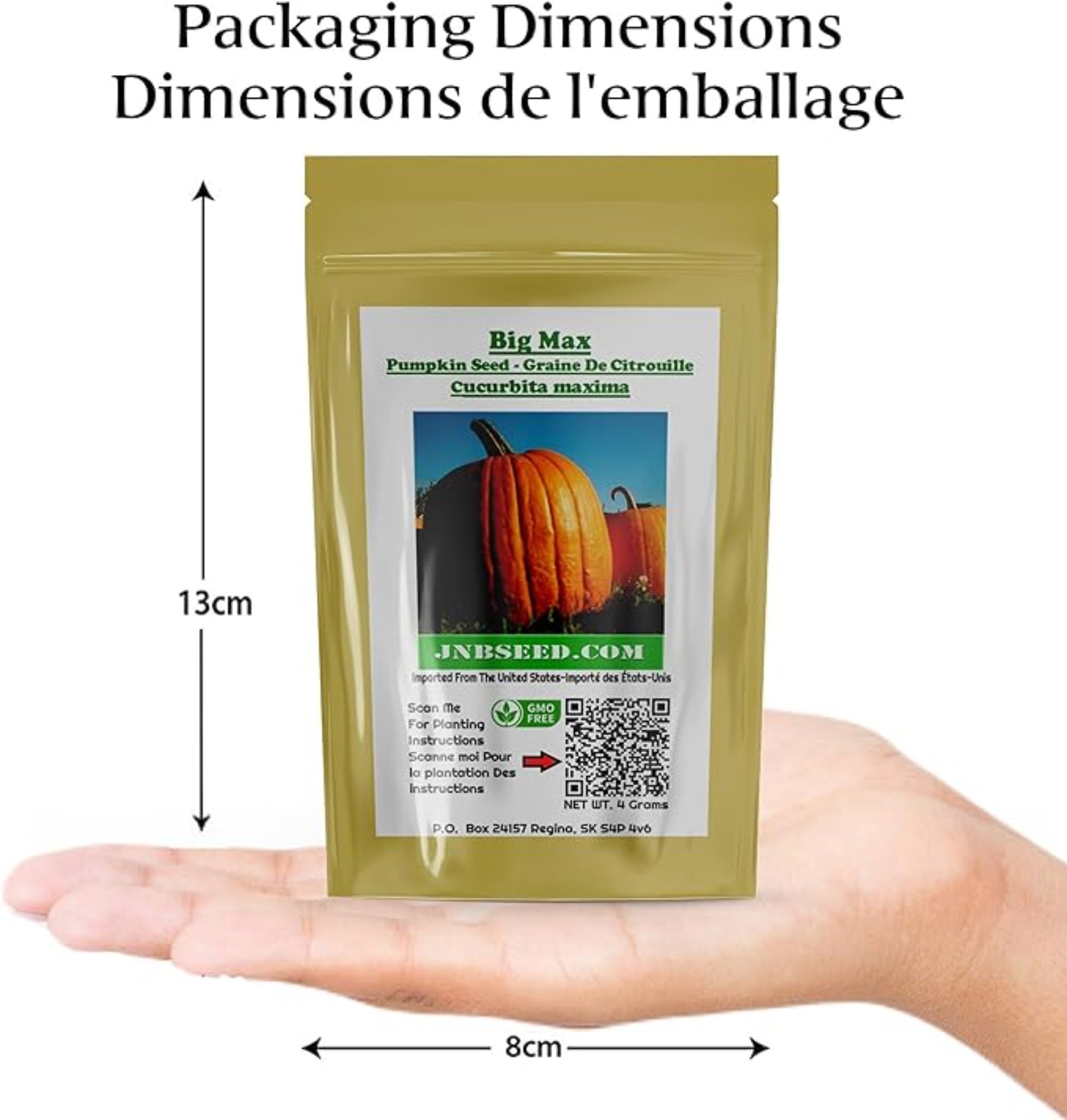 Big Max Variety packaging dimensions Dimensions de conditionnement Big Max Variety