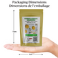 packaging dimensions of Chamomile German Herb Seeds pack Dimensions de l'emballage du paquet de graines d'herbes allemandes de camomille