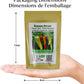 Banana Sweet Pepper seeds package dimensions Dimensions de l'emballage des graines de banane et de poivron