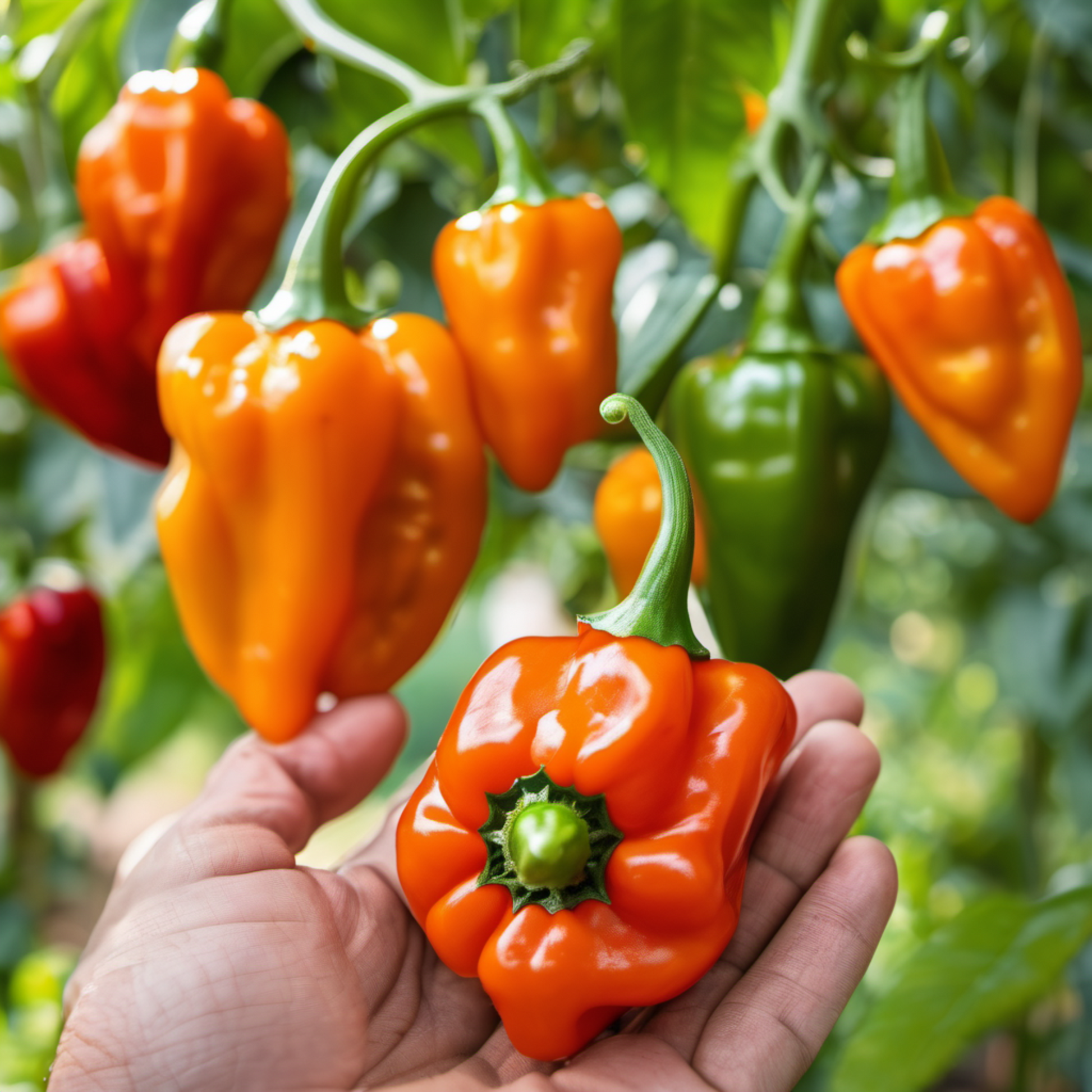 Habanero pepper seeds, vibrant color and intense flavor Graines de piment Habanero, couleur vibrante et saveur intense