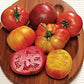 Beefsteak Indeterminate Tomatoes in a Chopping Board Tomates Beefsteak Indéterminées dans une Planche à Découper
